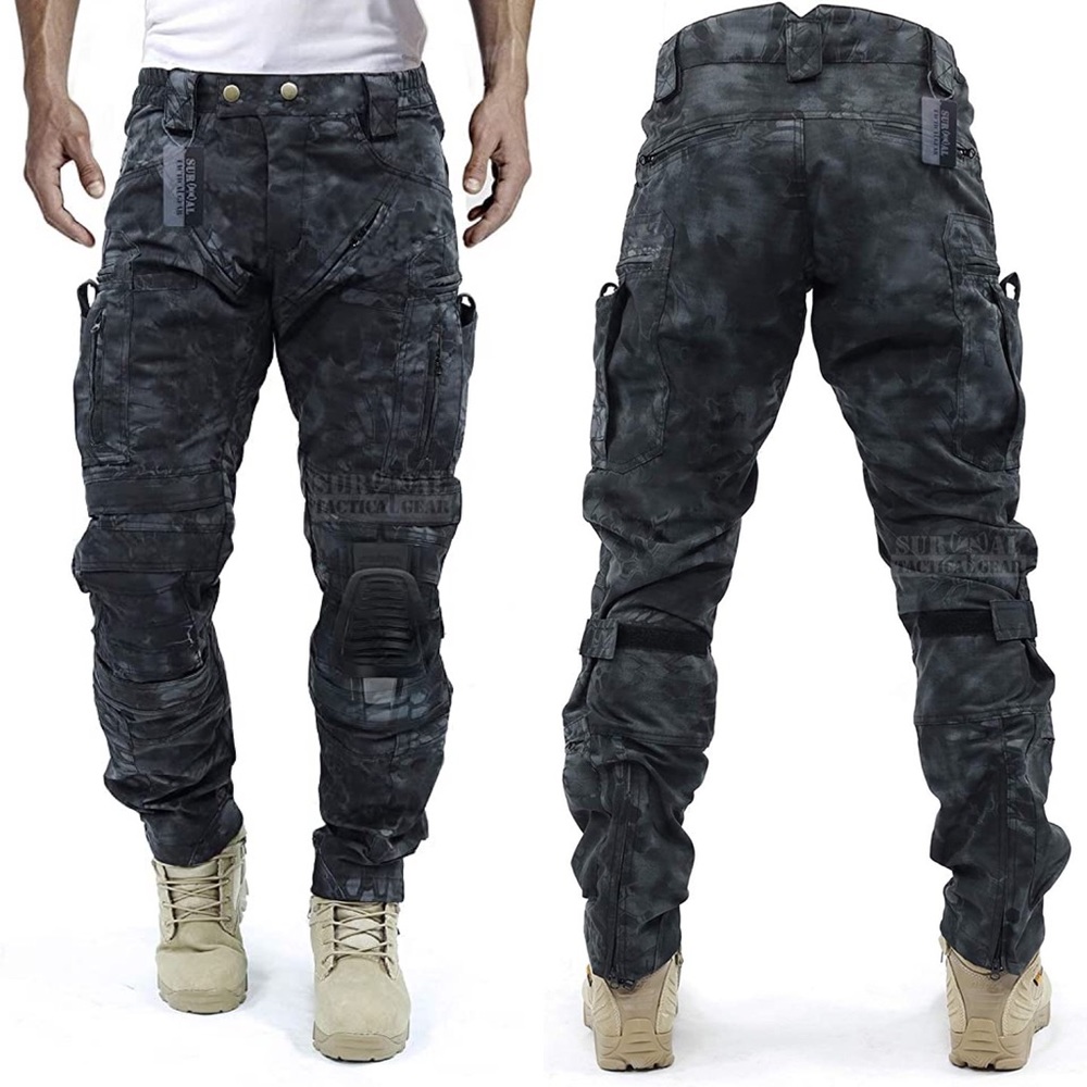 Survival Tactical Gear Men's Black Airsoft Wargame Tactical Pants Size Small